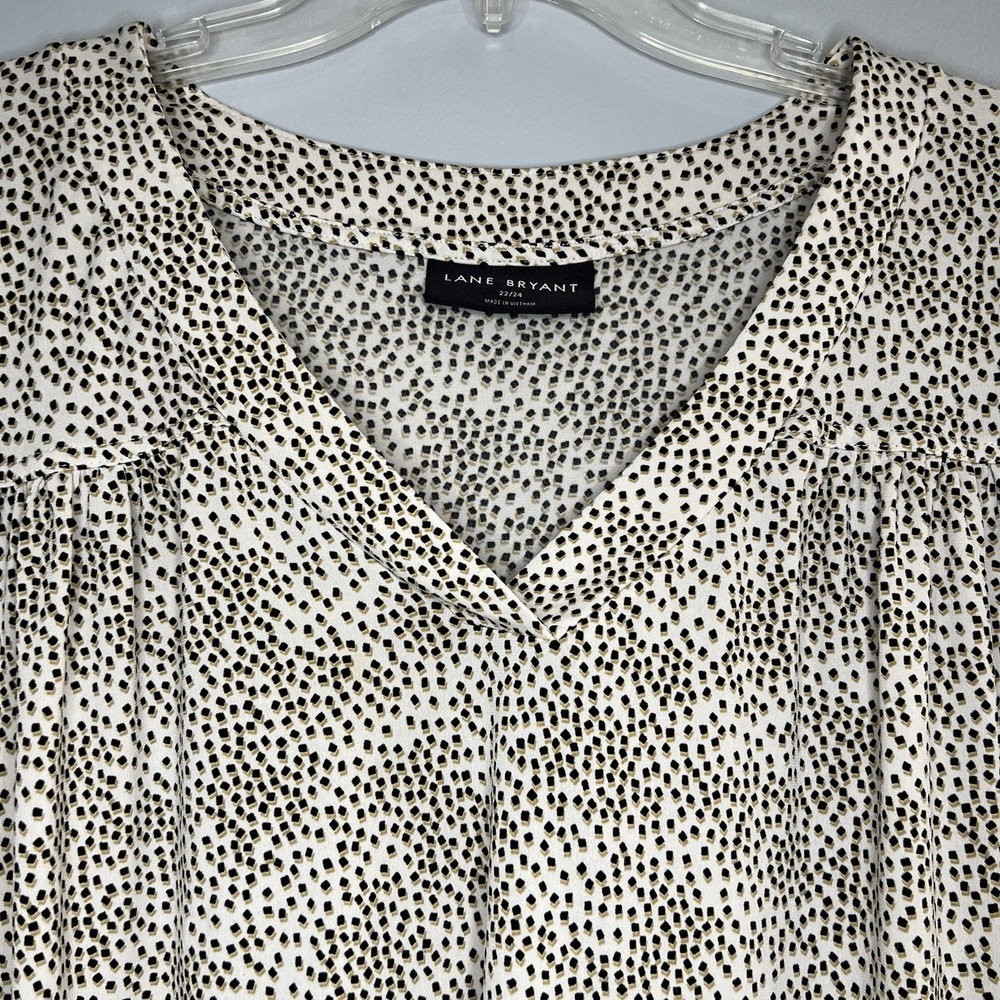 Lane Bryant Confetti Tunic Top Blouse Stretch Peasant Travel V Neck Size 22 24 - Picture 5 of 7